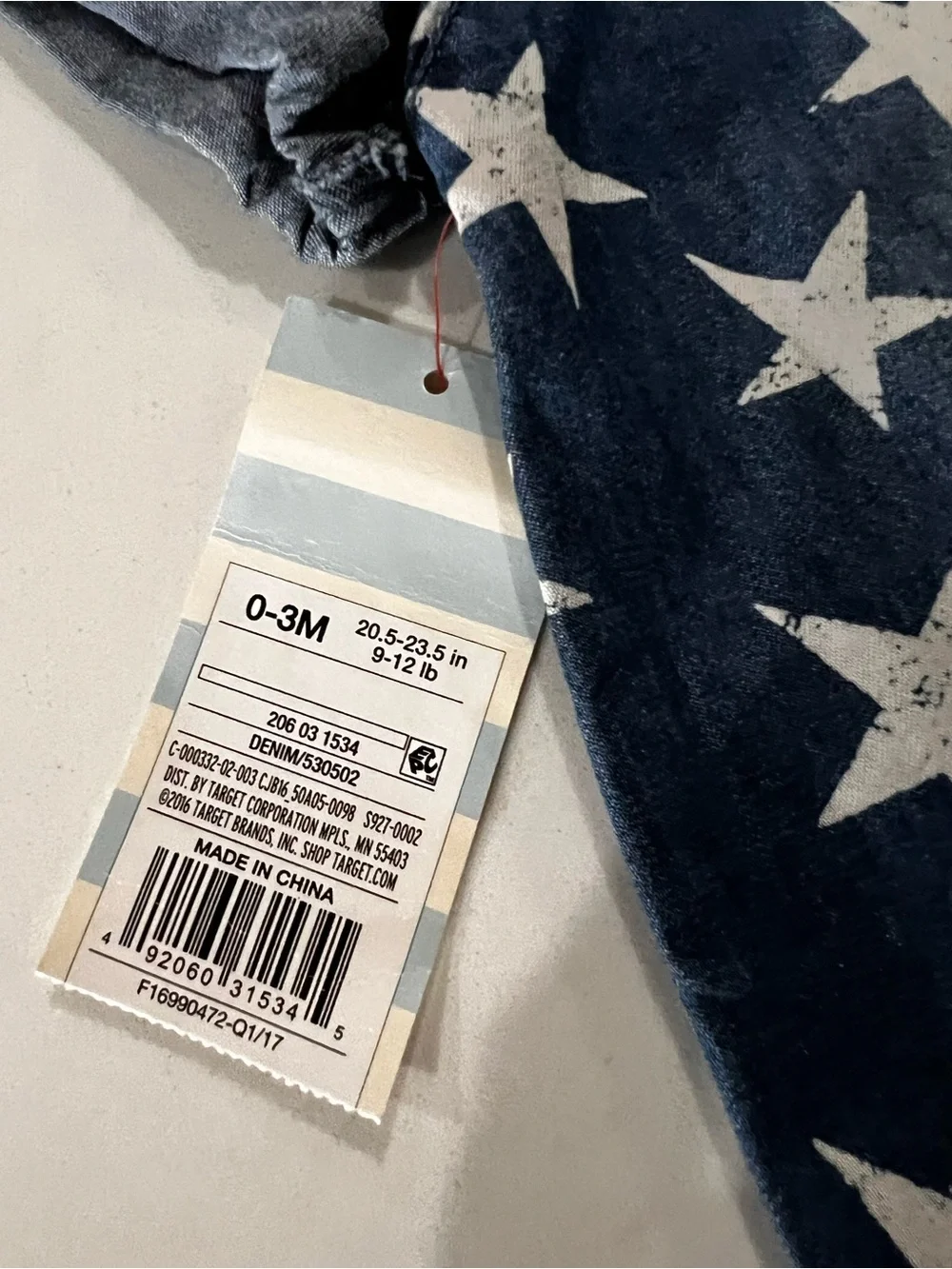 Target Denim Star-Print Romper - Navy & White